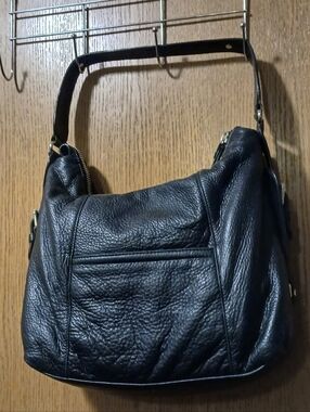 ​Michael Kors Black Pebbled Leather Hobo Shoulder Bag - Silver Hardware - Large